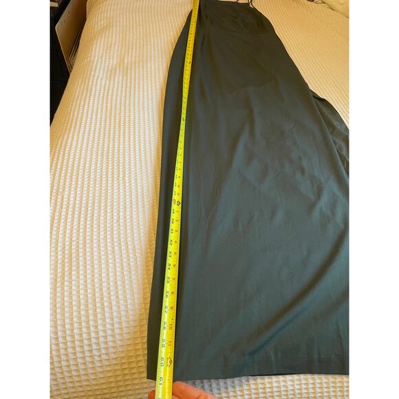 BHLDN Marta Crepe Bridesmaid Dress in Forest Green Strappy Spaghetti Strap Sz 10 - Picture 5 of 16